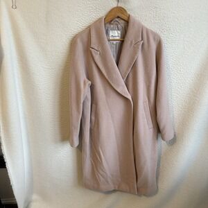 Madewell Coat Wool Blend Oversized Long Dusty Pink Small‎ Women Trench womens 6